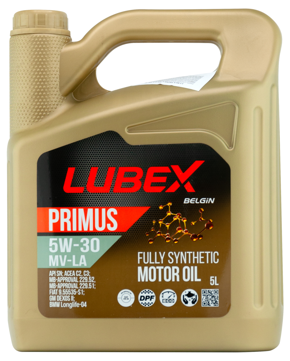 L034-1319-0405 LUBEX Синтетическое моторное масло PRIMUS MV-LA 5W-30 SN C2/C3 (5л)