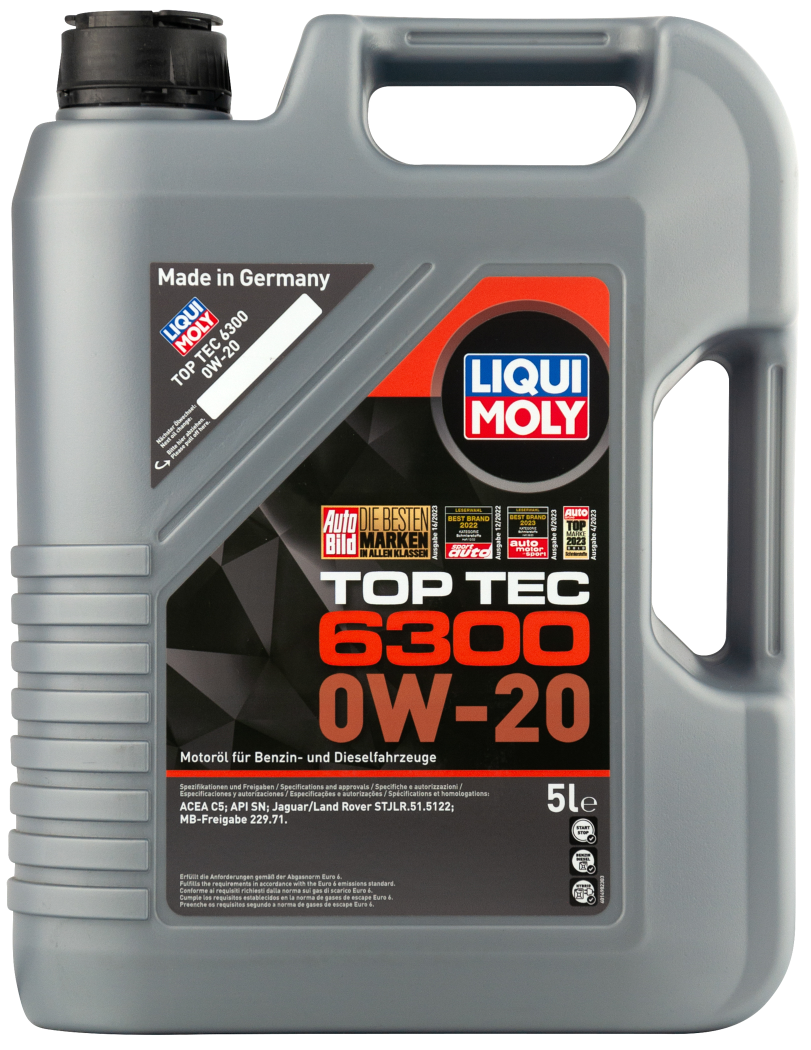 LM21217 LiquiMoly НС-синт. моторное масло Top Tec 6300 0W-20 SN C5 (5л)