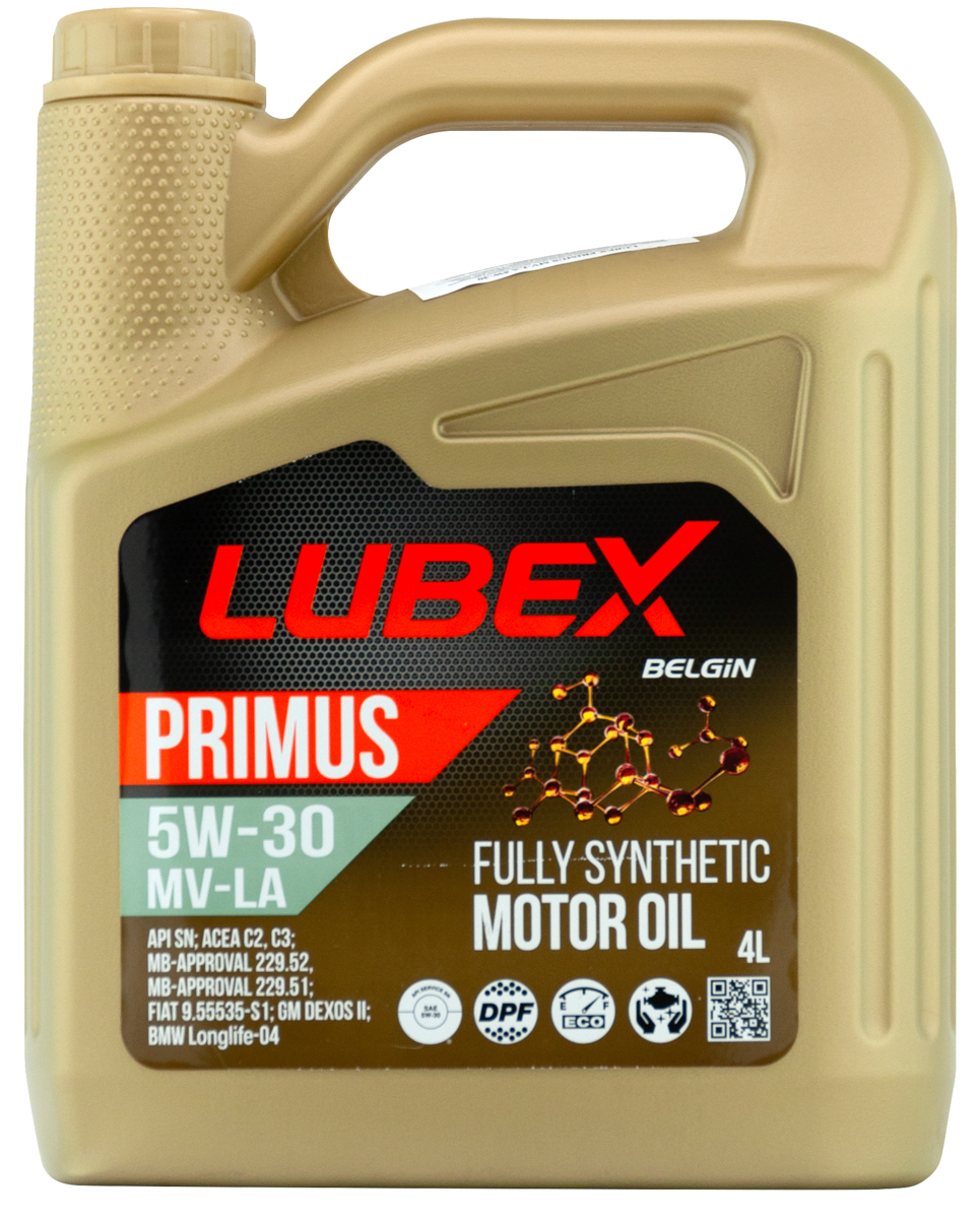 L034-1319-0404 LUBEX Синт. моторное масло PRIMUS MV-LA 5W-30 SN C2/C3 (4л)